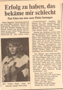 pini eden- פיני עדן כתבה בעיתון בברלין